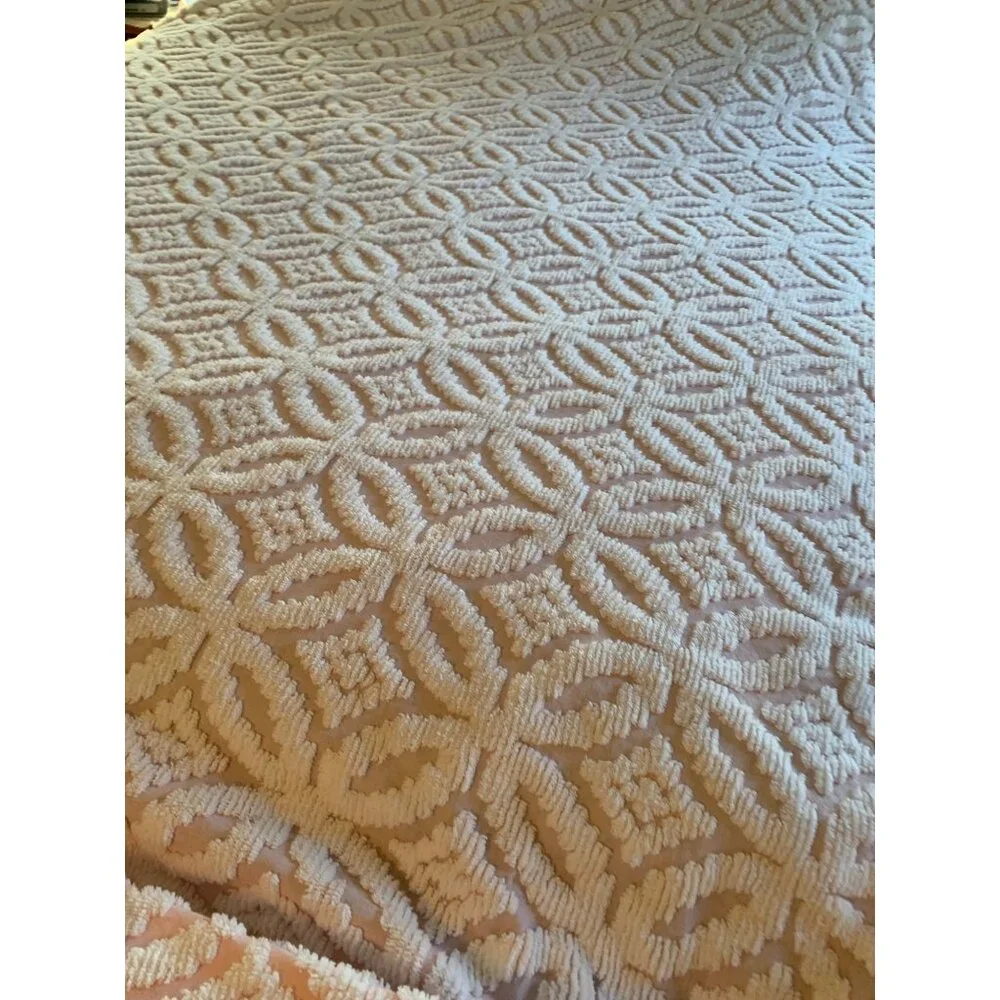 Vintage Pink Chenille Bedspread 98